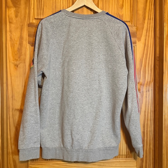 Adidas Men's Originals 3D Trefoil 3-Stripe Crewneck Sweatshirt Grey Size Medium - Picture 11 of 11